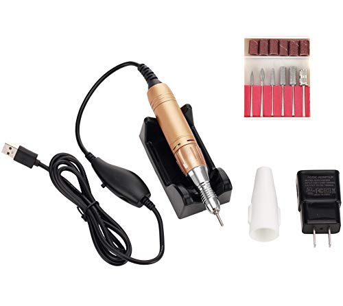 Miss Sweet Electronic Nail File Portable Nail Drill Machine Electric Nail File for Acrylic (Gold)