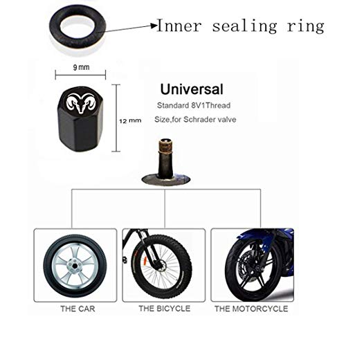 image for choolo Dodge Ram Tire Air Valve Caps Stem Cover Universal Fits All Car