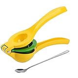 Lemon Squeezer Lime Manual Citrus Press Juicer Sturdy and Durable Premium Quality Metal, with Long Handle Spoon