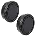 Camera Body Cap and Lens Rear Cap Cover Replacement Set for All Canon EOS EF Mount DSLR Cameras 6D Mark II 5D Mark IV EOS 200D 60D 80D 70D 5Ds R 5D Mark III 600D,2 Sets