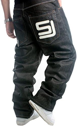 QBO Men's Cool Hip-hop Baggy Denim Loose Pants-46