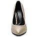 Ollio Women's Shoe Metalic High Heel Glitter D'orsay Pump