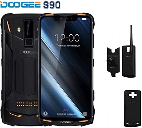 Rugged Unlocked Cellphone DOOGEE S90 Smartphone Super Version,IP68/IP69K Waterproof Shockproof Outdoor Mobile,6.18”FHD+ Screen 6GB RAM+128GB ROM 8MP+16MP Dual Rear Cameras with Three Modules(Orange)