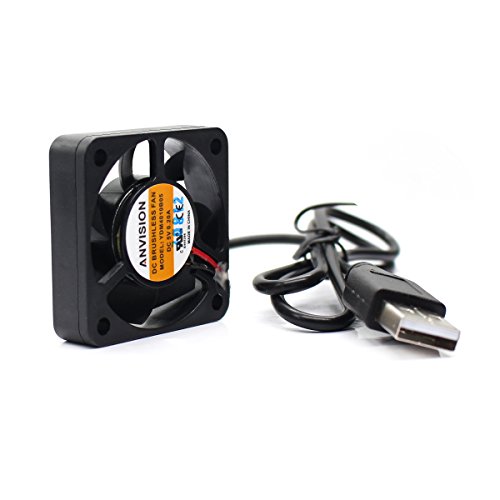 ANVISION 2Pack 40mm x 10mm DC 5V USB Brushless Cooling Fan, Dual Ball