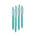 Poppin Retractable Gel Luxe Pens, Aqua, Package Of 6, Blue Ink