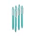 Poppin Retractable Gel Luxe Pens, Aqua, Package Of 6, Blue Ink