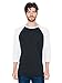 American Apparel Unisex Poly-Cotton 3/4 Sleeve Raglan Shirt, Black/White, X-Large