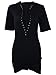TOB Women's Sexy Halter Lace up T Shirt Mini Club Dress ,Black,Medium
