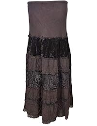 Woman's Long Skirt Velvet Touch Rayon A-line Medieval Skirts M