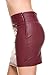 Casual Slim Solid Tight Short Faux Leather Bodycon Sexy Mini Skirt (Burgundy, Small)