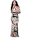 Bodycon Maxi Dress for Women Vintage Ruffle Plain Off Shoulder Floral Print 2XL