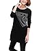 Allegra K Ladies Long Sleeve T Shirts Panel Tops Loose Long T Shirts, Black, M (US 10)