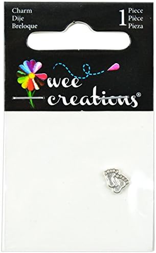 Wee Creations 1-Piece Baby Feet Charm, Silver