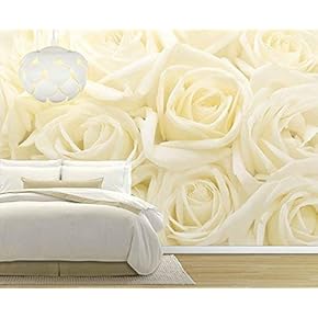 Soft Yellow Rose Pattern, Pastel - Wall Mural, Removable Sticker, Home Decor - 66x96 inches