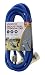 Viasonic 3 Outlet Premium Outdoor Extension Cord ETL listed - Super Heavy Duty & Durable - 12 Gauge - .15AMP-125V-1875W - Industrial Blue Cord, Premium Lighted Plug, by Unity (15 Ft)