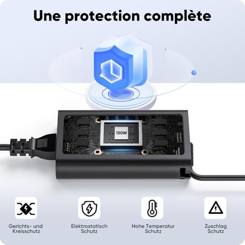 130W USB C Charger Compatible with Dell XPS 15 17 2in1 9500 9510 9520 9530 9575 9700 9710 9720 9730 Precision 5530 2in1 5550 5570 5750 3550 3551 3560 3571 5470 Latitude Type C Power Adapter