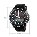 Solar Watches for Men, JIGE Solar Powered Quartz Watch 2 Display Multifunctional Sports Watch (Black)
