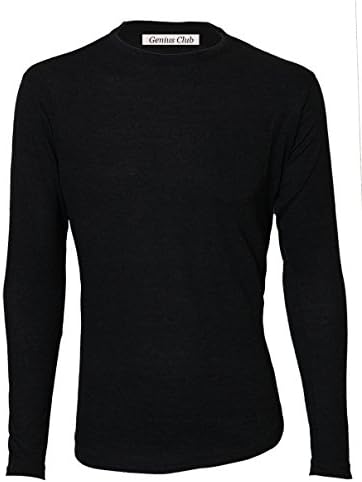 Genius Club Textured Slub Cotton Sexy Crew Neck Long Sleeve Tee