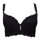 PanDaDa Womens Thick Cup Push up Bra Deep V Massage Concentrated Adjustable Bra
