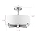 Linea di Liara Allegro Modern Farmhouse Semi Flush Mount Ceiling Light Fixture Brushed Nickel with Fabric Shade Drum Light Fixture Entry Light Fixtures Ceiling Bedroom Flush Mount Light, UL Listed