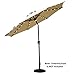 FLAME&SHADE 9 ft Solar Powered Outdoor Market Patio Table Umbrella with LED Lights and Tilt, Beige