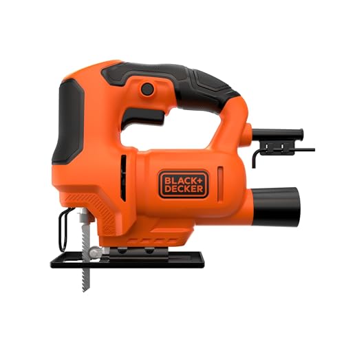 BLACK+DECKER 400W 3000 cpm Corded Jig Saw, 18mm Stroke, ±45° Bevel Cut, Tool-Free Blade Change - Includes Wood Blade, BES602-QS