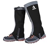 Waterproof Snow Leg Gaiters - YUEDGE Lightweight Waterproof Breathable High Gaiters For Outdoor Walking Hiking Fishing Research Hunting Trimming Grass(Black&Gray)