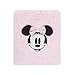 Disney Minnie Mouse Super Soft Plush Sherpa Baby Blanket with Applique, Pink/Black/White