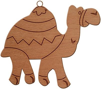 MissCraftCo Camel Design Wooden Christmas Tree Ornament, Hanging Xmas Decor