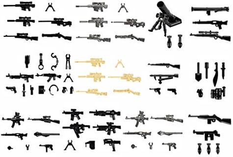 HayStoreUS Custom WW2 - Military - Swat - Police Toy Weapons / Guns Set for Minifigures! Building Blocks Accessories - 100% Compatible with Most Minifigures and Combination on Amazon!