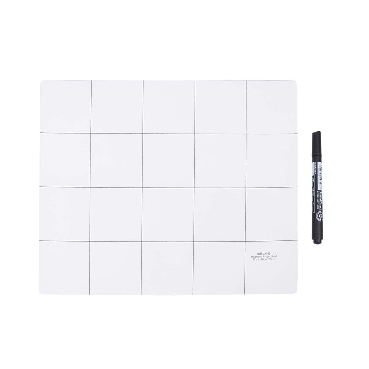 Hemobllo Magnetic Board Magnetic Work Mat Peg Board Screw Mat with A Board Marker for Writing Notes Phone Electronics Repairing Work Pad