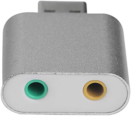USB Sound Card, Aluminum 7.1 External Audio Interface Stereo Sound Adapter with output 3.5mm Headphone/Speaker and Mono Microphone Jacks for Windows ,Linux and Mac PC. Plug and play No drivers Needed