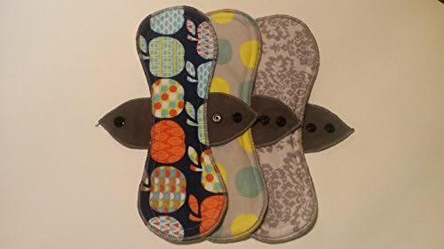 Bamboo & Cotton / PUL Cloth Menstrual Pads-regular Size - Set of 5 Geometric