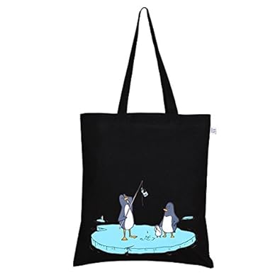 EcoRight Tote Bag Reusable 100% Cotton Canvas EcoFriendly PrintedConfused Penguins