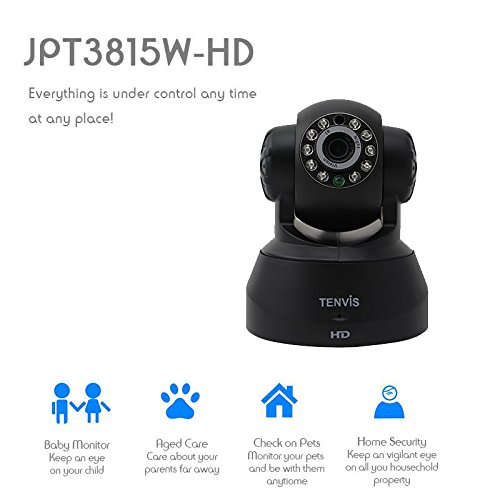 NEW VERSION TENVIS IP Camera -720P IP Camera Supporting Smart Wi-Fi, Night Vision Camera, Smart Camera for Pet Baby Monitor, Home Security Camera Motion Detection Indoor Camera with Micro SD Card Slot