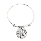 ALoveSoul She Believed She Could So She Did Inspirational Expandable Bangle Bracelet