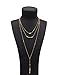 Geerier Layered Gold Disc Choker Y Type Bar Necklace Pendant Pearl Bead