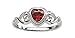 Sterling Silver January CZ Simulated Birthstone Baby Ring with Heart