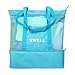 VWELL Mesh Beach Bag Insulated Picnic Cooler Beach Tote Bag for Women with Zipper Top