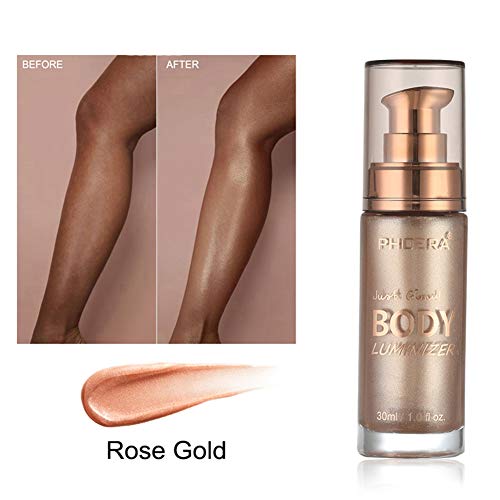 wewa98698 PHOERA Waterproof Body Highlighter Luminizer Bronzer Liquid Setting Spray Makeup Set for Women for Women - Copper