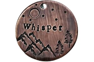 Nature Dog Tag, Pet ID Tag, Mountain Pet Tag, Dog Tags for Dogs, Hand Stamped Tags, Pet Tag, Cat Tag (1.25")