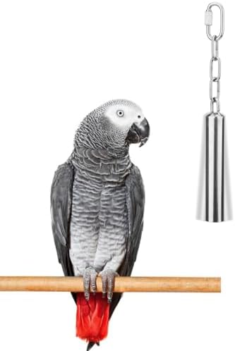 Hypeety Stainless Steel Bell Bird Toys Chew Toy for Parrot, Macaw