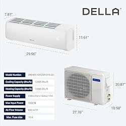 DELLA Vita Series 12000 BTU Mini Split AC 21 SEER2