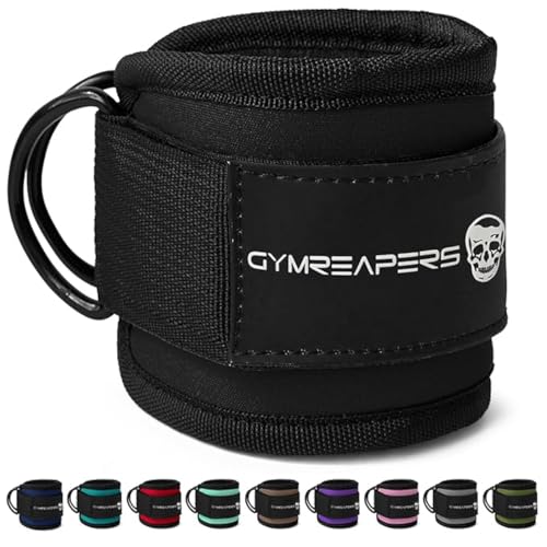 Gymreapers Ankle Straps For Cable Machine Kickbacks, Glute Workouts, Lower Body Exercises - Adjustable Leg Straps with Neoprene Padding