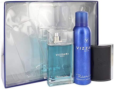 Vizzari by Roberto Vizzari Gift Set - 3.3 oz Eau De Toilette Spray 6.6 oz Deodorant Spray Card Holder Men