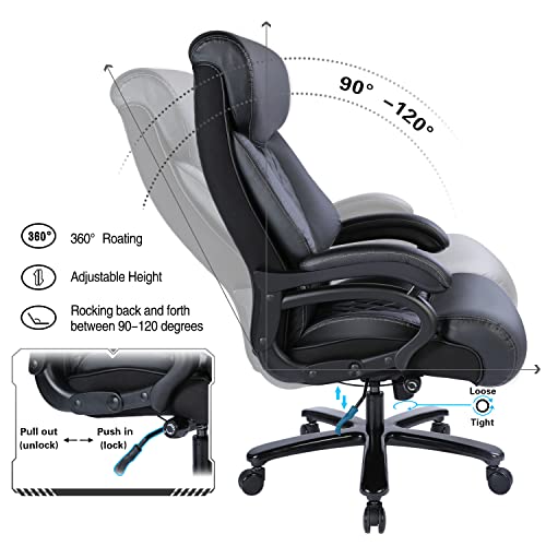 BOWTHY Big and Tall Office Chair 400lbs Heavy Duty Ergonomic Computer