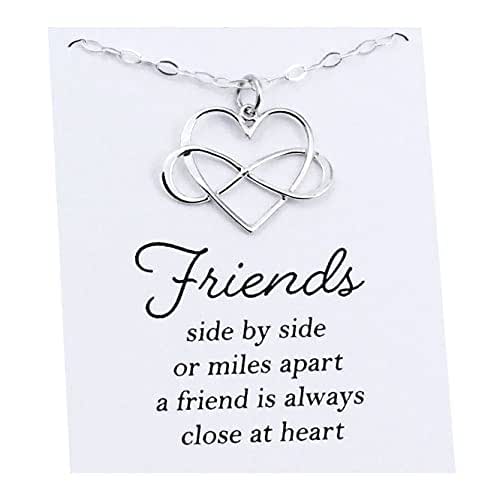 Best Friend Gift • Infinity Heart Necklace • Sterling Silver • Long Distance BFF • Meaningful Jewelry • Sisterhood • Miss You