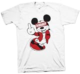 Apparel Sevendayz Men's Disobey Mickey Mouse Finger T-Shirt White Large Book