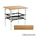 Beckworth & Co. SmartFlip Deluxe Bamboo Portable Outdoor Picnic Folding Table with Adjustable Height, Carrying Case & Storage Net - Regular