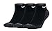 NIKE 3-Pack Dri Fit Half Cushion No Show Socks (Large, Black/Black/White)